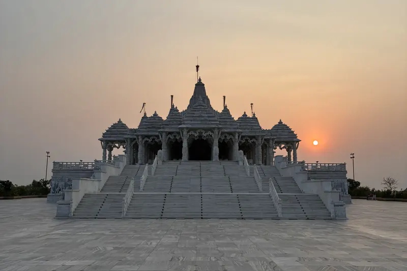 Temple at sunset β Gandhi's Spiritual Journey